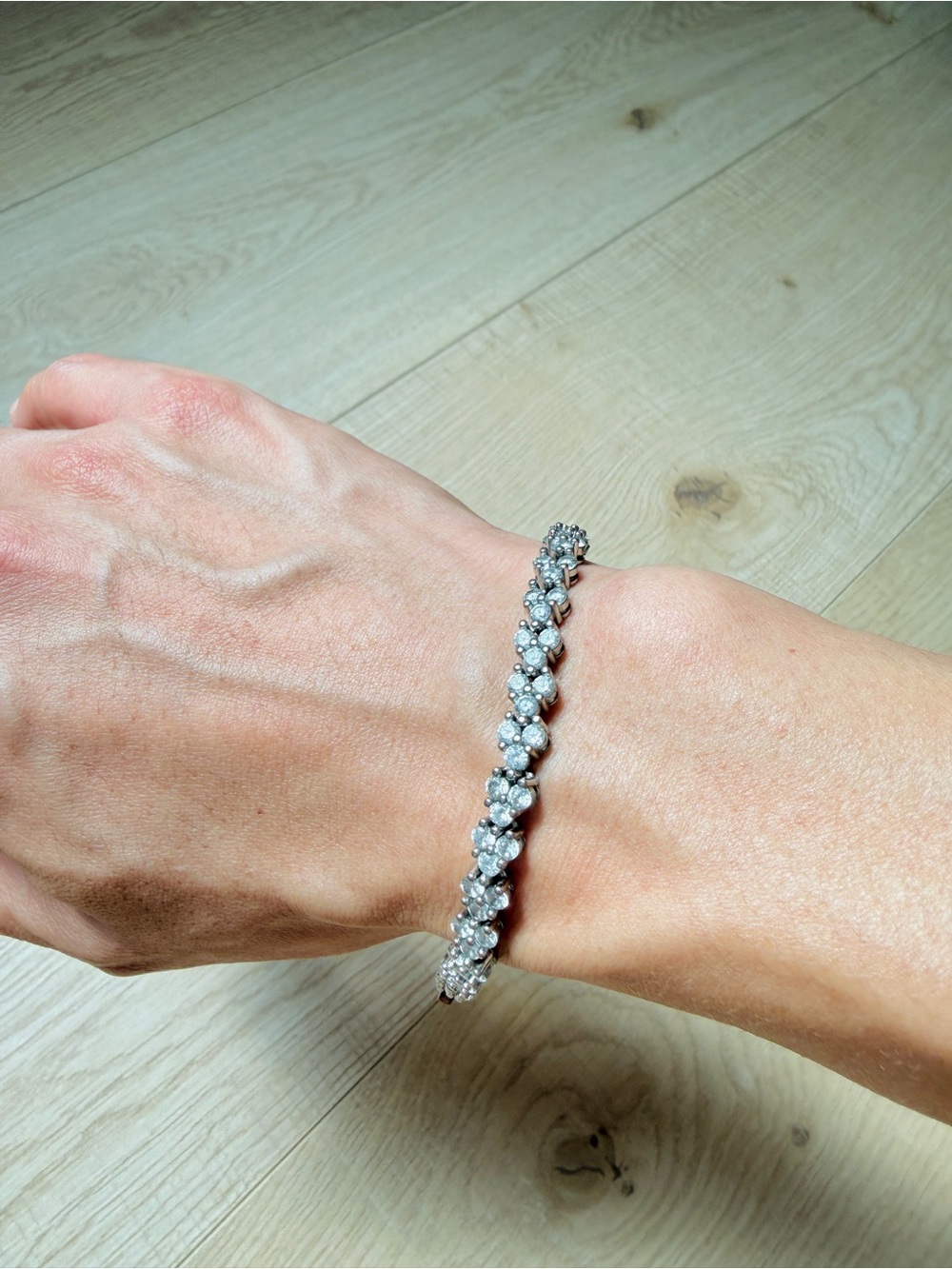 Vintage SWAROVSKI Rare Authentic Signed Crystal Tennis Bracelet Chaton Crystal